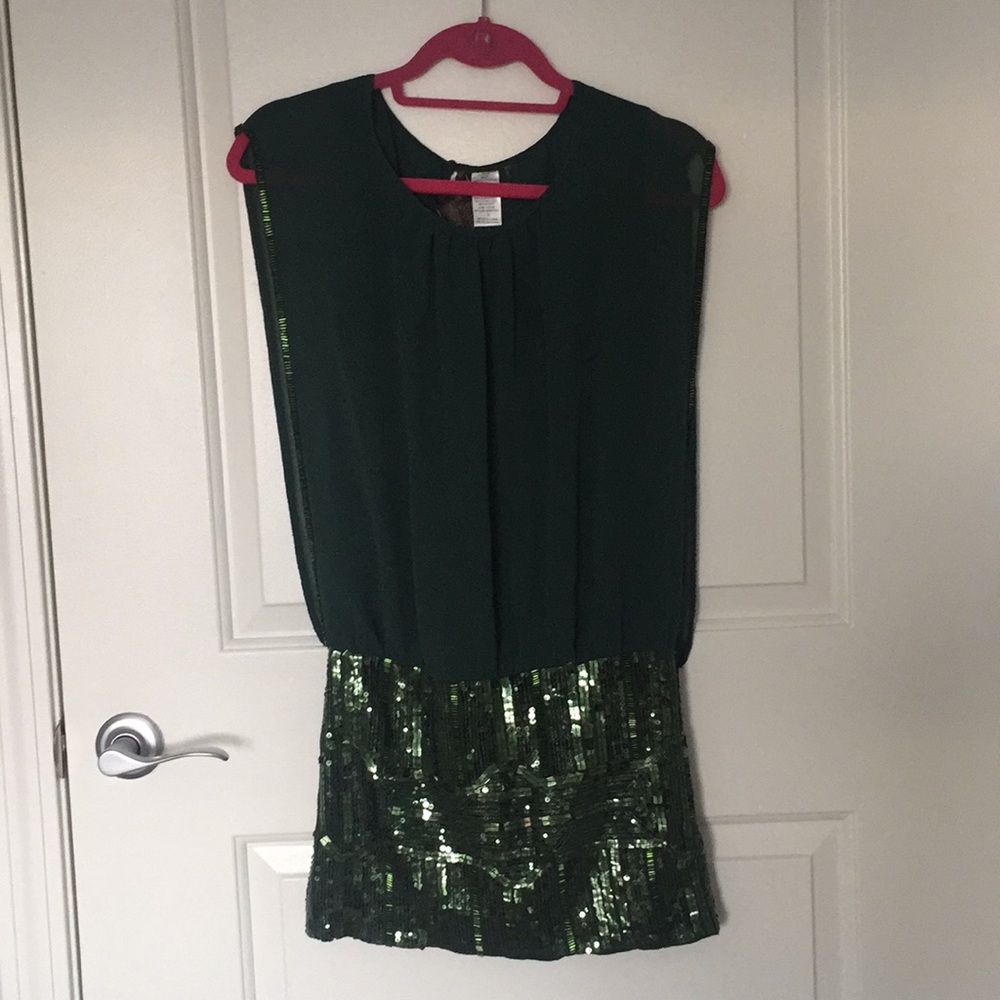 Winter Green Dress with Gorgeous Beading Detailing